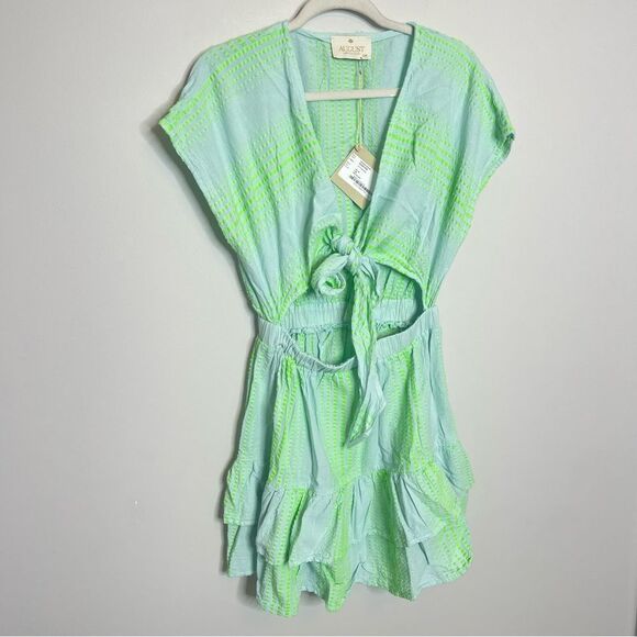 AUGUST ZAKAR FRONT TIE RESORT MINI DRESS NWT Size S/M - Picture 3 of 10